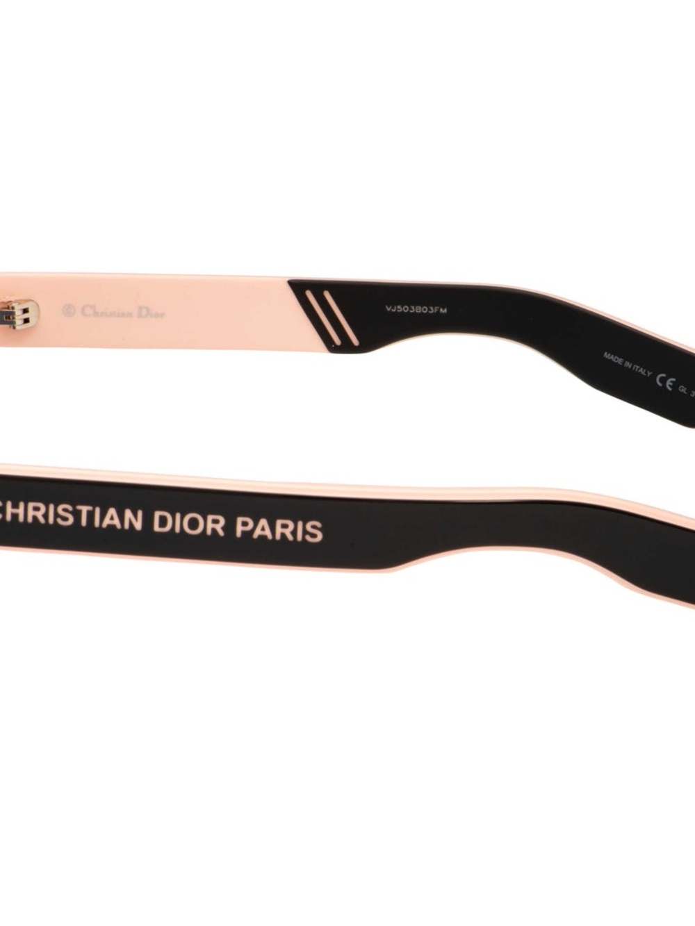 DiorPacific S2U 53mm Rectangular Sunglasses peach and black logo NWTS - Picture 6 of 6